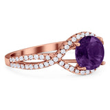 Round Natural Stone Twisted Ring