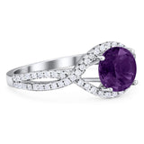 Round Natural Stone Twisted Ring