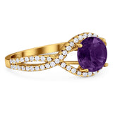 Round Natural Stone Twisted Ring