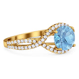 Round Natural Stone Twisted Ring