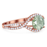 Round Natural Stone Twisted Ring