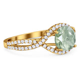 Round Natural Stone Twisted Ring