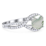 Round Natural Stone Twisted Ring