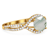 Round Natural Stone Twisted Ring