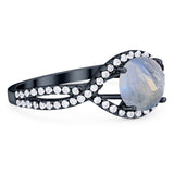 Round Natural Stone Twisted Ring