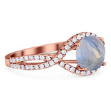 Round Natural Stone Twisted Ring