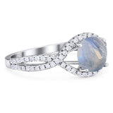 Round Natural Stone Twisted Ring