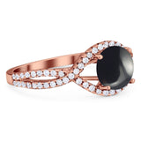 Round Natural Stone Twisted Ring