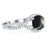 Round Natural Stone Twisted Ring