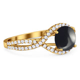 Round Natural Stone Twisted Ring