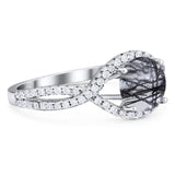 Round Natural Stone Twisted Ring