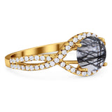 Round Natural Stone Twisted Ring