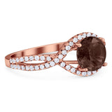 Round Natural Stone Twisted Ring