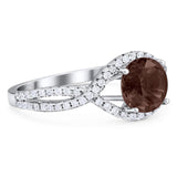 Round Natural Stone Twisted Ring