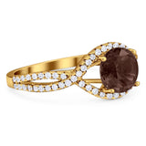 Round Natural Stone Twisted Ring