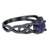 Vintage Style Round Natural Stone Trinity Ring