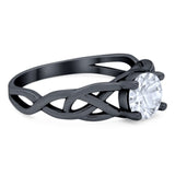 Vintage Style Round Natural Stone Trinity Ring