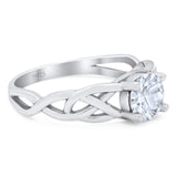 Vintage Style Round Natural Stone Trinity Ring