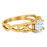 Vintage Style Round Natural Stone Trinity Ring