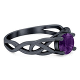 Vintage Style Round Natural Stone Trinity Ring