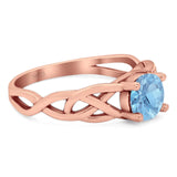 Vintage Style Round Natural Stone Trinity Ring