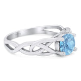 Vintage Style Round Natural Stone Trinity Ring