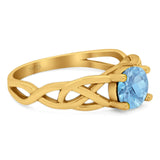 Vintage Style Round Natural Stone Trinity Ring