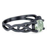 Vintage Style Round Natural Stone Trinity Ring