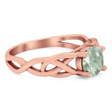 Vintage Style Round Natural Stone Trinity Ring