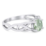 Vintage Style Round Natural Stone Trinity Ring