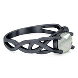 Vintage Style Round Natural Stone Trinity Ring