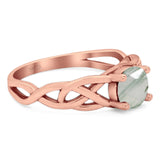 Vintage Style Round Natural Stone Trinity Ring