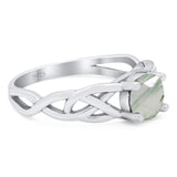 Vintage Style Round Natural Stone Trinity Ring