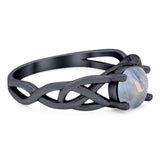 Vintage Style Round Natural Stone Trinity Ring