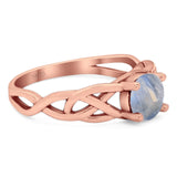 Vintage Style Round Natural Stone Trinity Ring