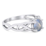 Vintage Style Round Natural Stone Trinity Ring