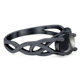 Vintage Style Round Natural Stone Trinity Ring