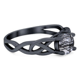 Vintage Style Round Natural Stone Trinity Ring