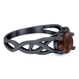 Vintage Style Round Natural Stone Trinity Ring