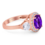 Three Stone Oval Natural Stone Trio Ring