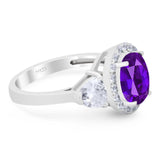 Three Stone Oval Natural Stone Trio Ring