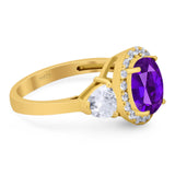 Three Stone Oval Natural Stone Trio Ring