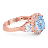 Three Stone Oval Natural Stone Trio Ring