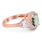 Three Stone Oval Natural Stone Trio Ring