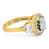 Three Stone Oval Natural Stone Trio Ring