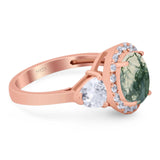 Three Stone Oval Natural Stone Trio Ring