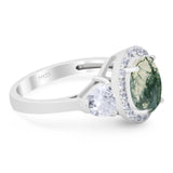 Three Stone Oval Natural Stone Trio Ring