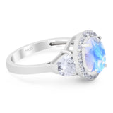 Three Stone Oval Natural Stone Trio Ring