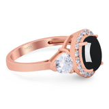 Three Stone Oval Natural Stone Trio Ring