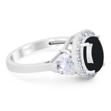 Three Stone Oval Natural Stone Trio Ring